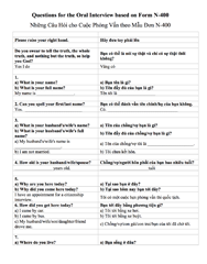 N-400 oral interview questions in English and Vietnamese — US naturalization interview preparation